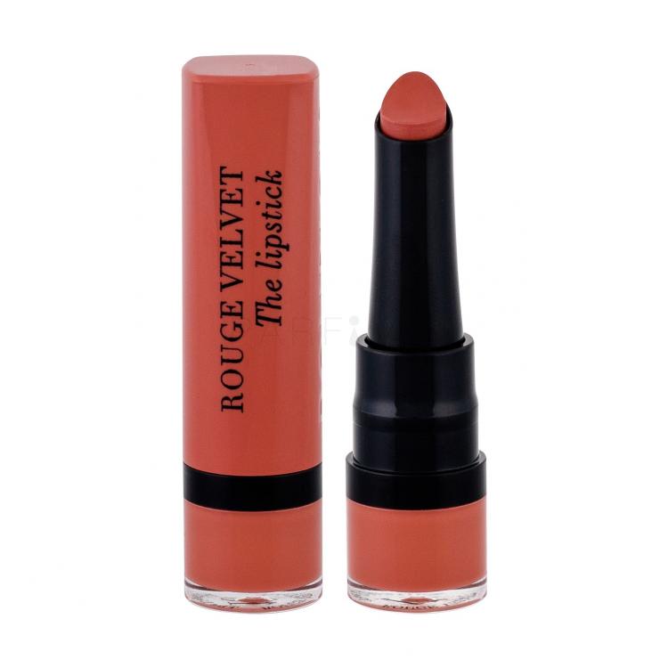 BOURJOIS Paris Rouge Velvet The Lipstick Ruj de buze pentru femei 2,4 g Nuanţă 15 Peach Tatin