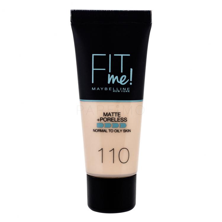 Maybelline Fit Me! Matte + Poreless Fond de ten pentru femei 30 ml Nuanţă 110 Porcelain