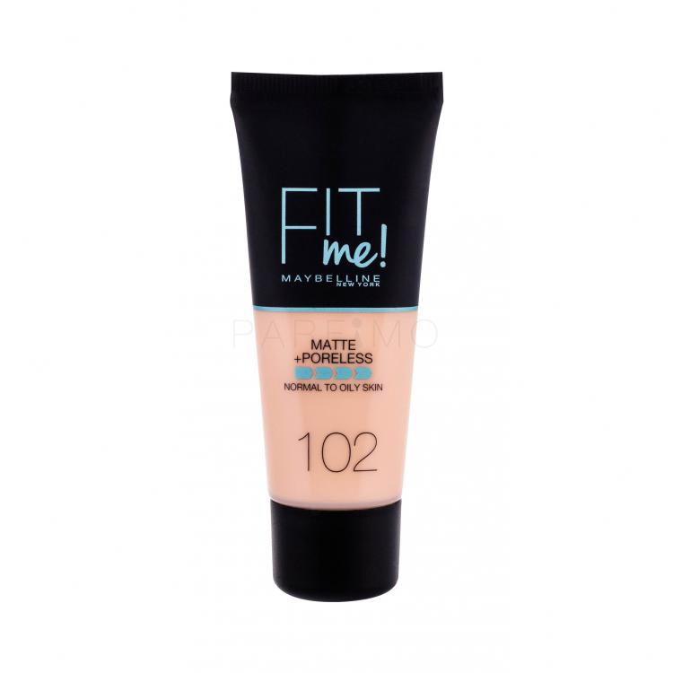 Maybelline Fit Me! Matte + Poreless Fond de ten pentru femei 30 ml Nuanţă 102 Fair Ivory