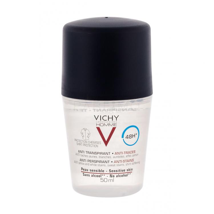 Vichy Homme Anti-Stains 48H Antiperspirant pentru bărbați 50 ml