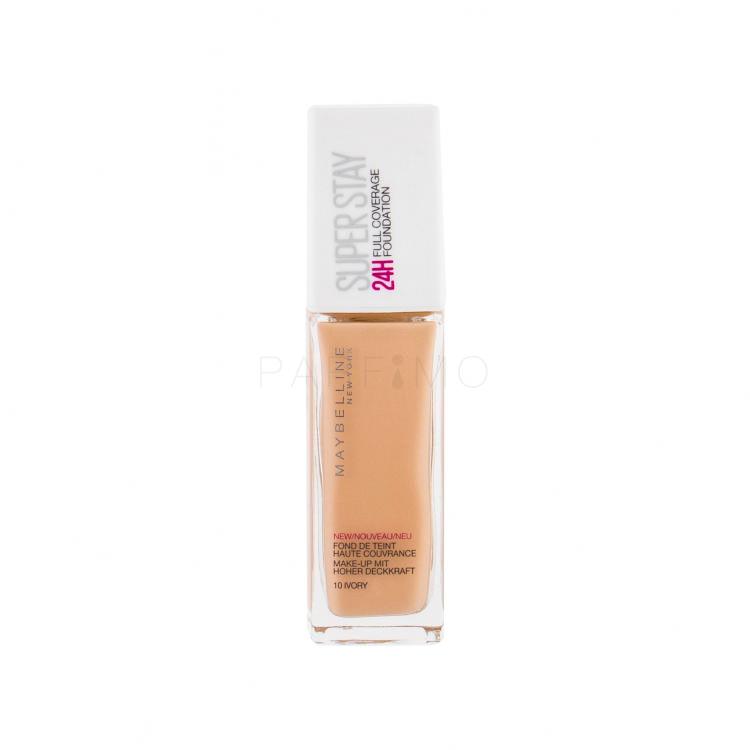 Maybelline Super Stay 24h Full Coverage Fond de ten pentru femei 30 ml Nuanţă 10 Ivory