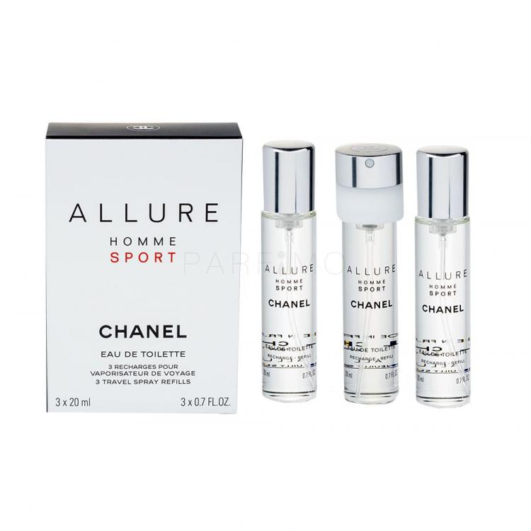 Chanel Allure Homme Sport 3x20 ml Apă de toaletă pentru bărbați Rezerva 20 ml
