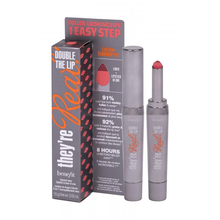 Benefit They´re Real! Double The Lip Ruj de buze pentru femei 1,5 g Nuanţă Lusty Rose